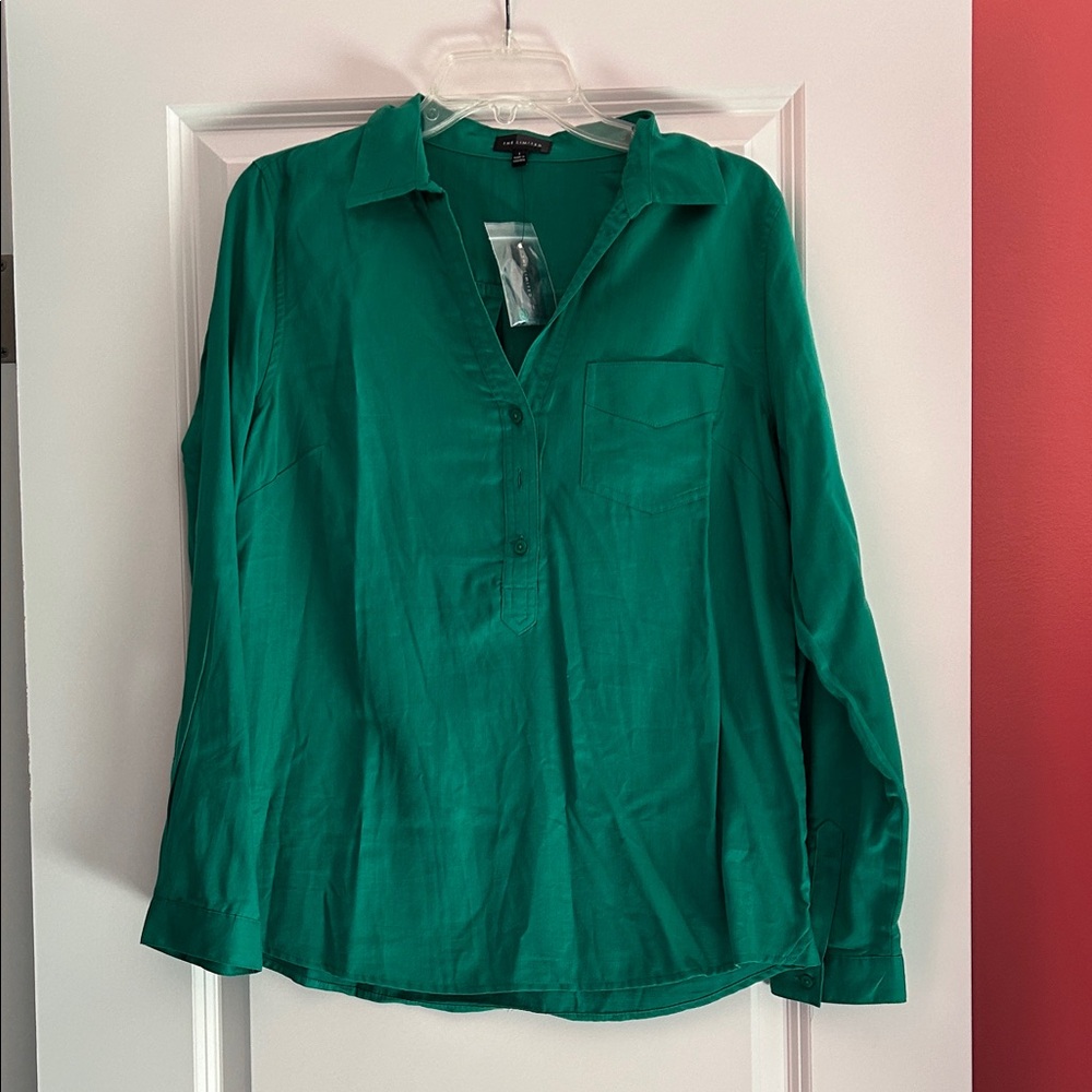 NWT The Limited Green Button-Up Popover